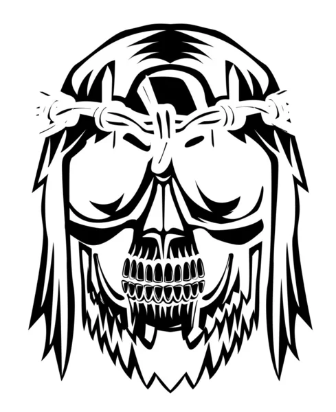骷髅头与荆棘的冠冕 — 图库矢量图片