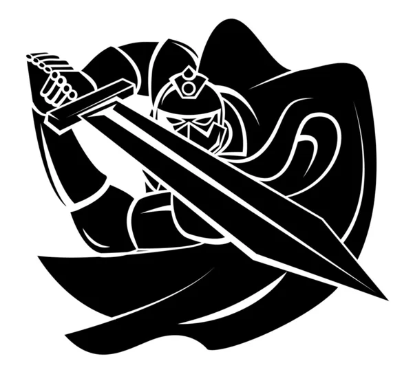 Knight Warrior Vector Illustration — Stock Vector