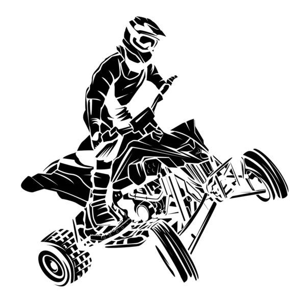 Motocycliste VTT — Image vectorielle