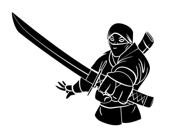 Ninja vektör çizim — Stok Vektör