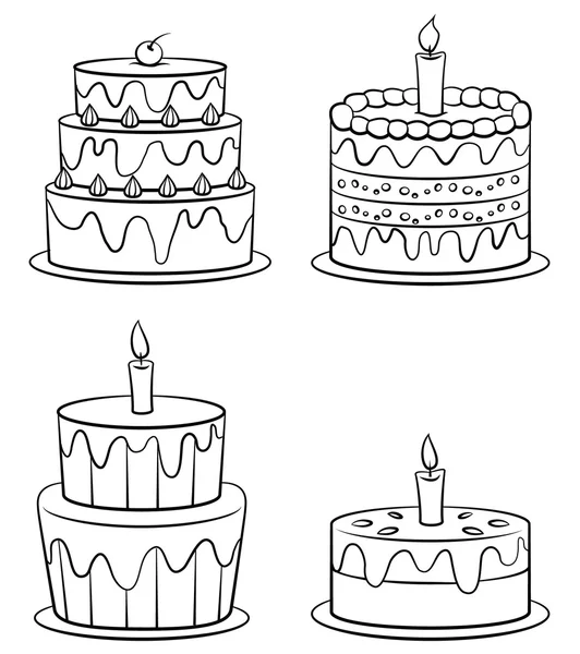 Birthday Cake Set — стоковый вектор