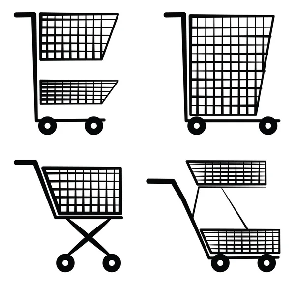 Carrito de compras Símbolo Set Colección — Archivo Imágenes Vectoriales