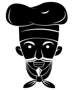 Şef baş siyah silüeti