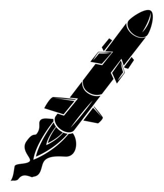 Siyah siluet Roket fırlatma