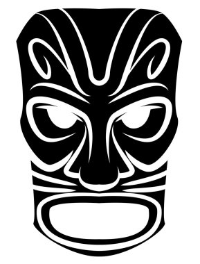 Totem maskesi siyah silüeti,