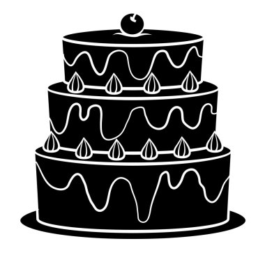 Doğum günü pastası siyah silüeti