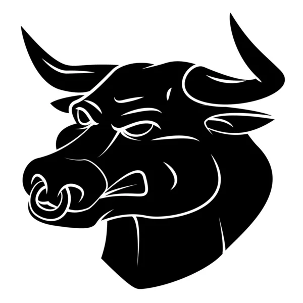 Černá silueta Bull — Stockový vektor