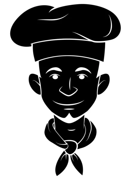 黑色的人影的厨师头 — 图库矢量图片