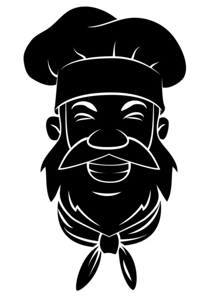 Fekete sziluettje Chef Head — Stock Vector