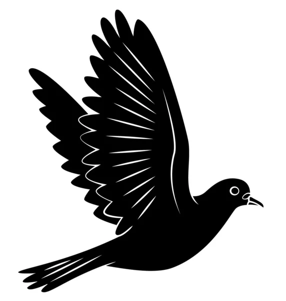 Чорний силует літати голуб — стоковий вектор