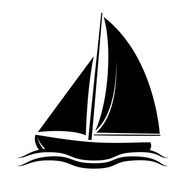 Zwart silhouet van boot symbool — Stockvector