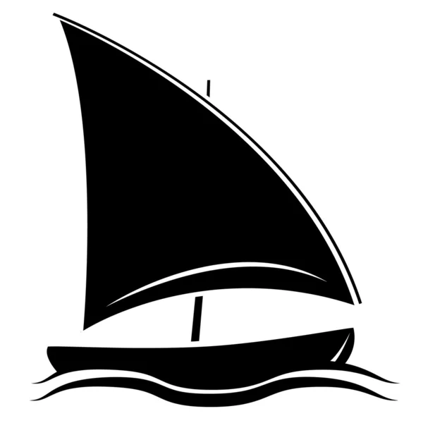 Zwart silhouet van boot symbool — Stockvector