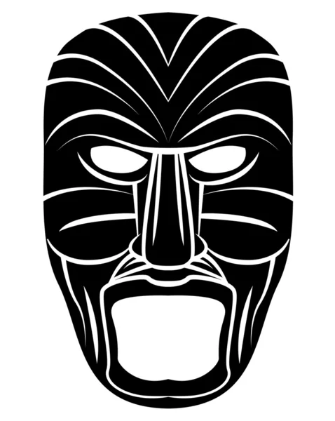 Totem Mask Black Silhoutte Of — Stock Vector