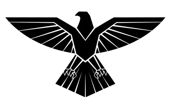 Silhoutte negro del símbolo del águila — Vector de stock