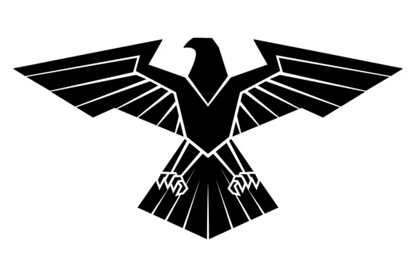 Silhoutte negro del símbolo del águila — Vector de stock