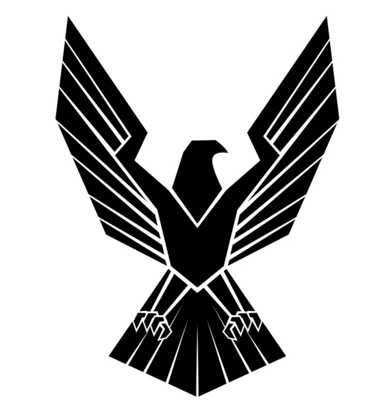 Silhoutte negro del símbolo del águila — Vector de stock