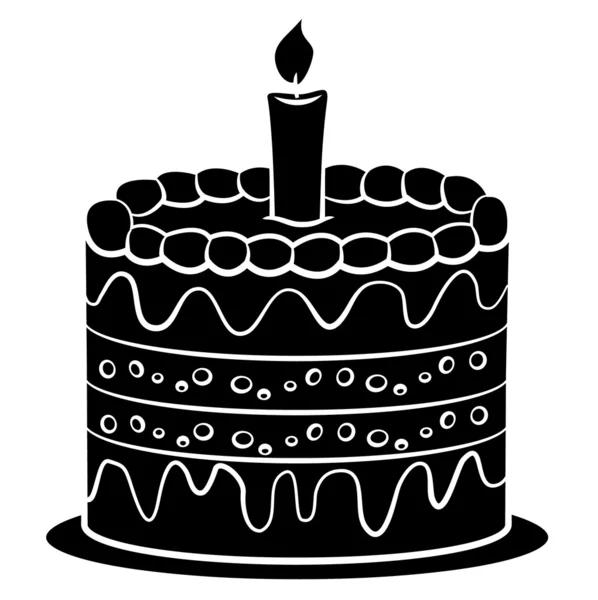 Чёрный Силхутт из Birthday Cake — стоковый вектор
