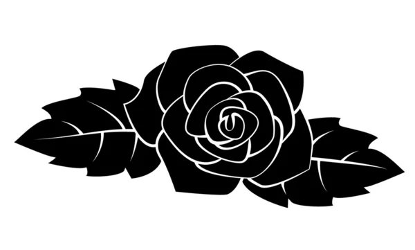 Black Silhoutte of Rose Vector Illustration — Stock Vector