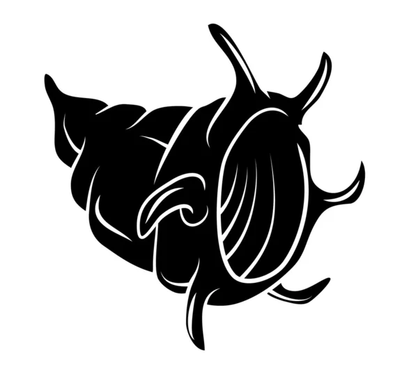 Símbolo Tatuagem de concha do mar — Vetor de Stock