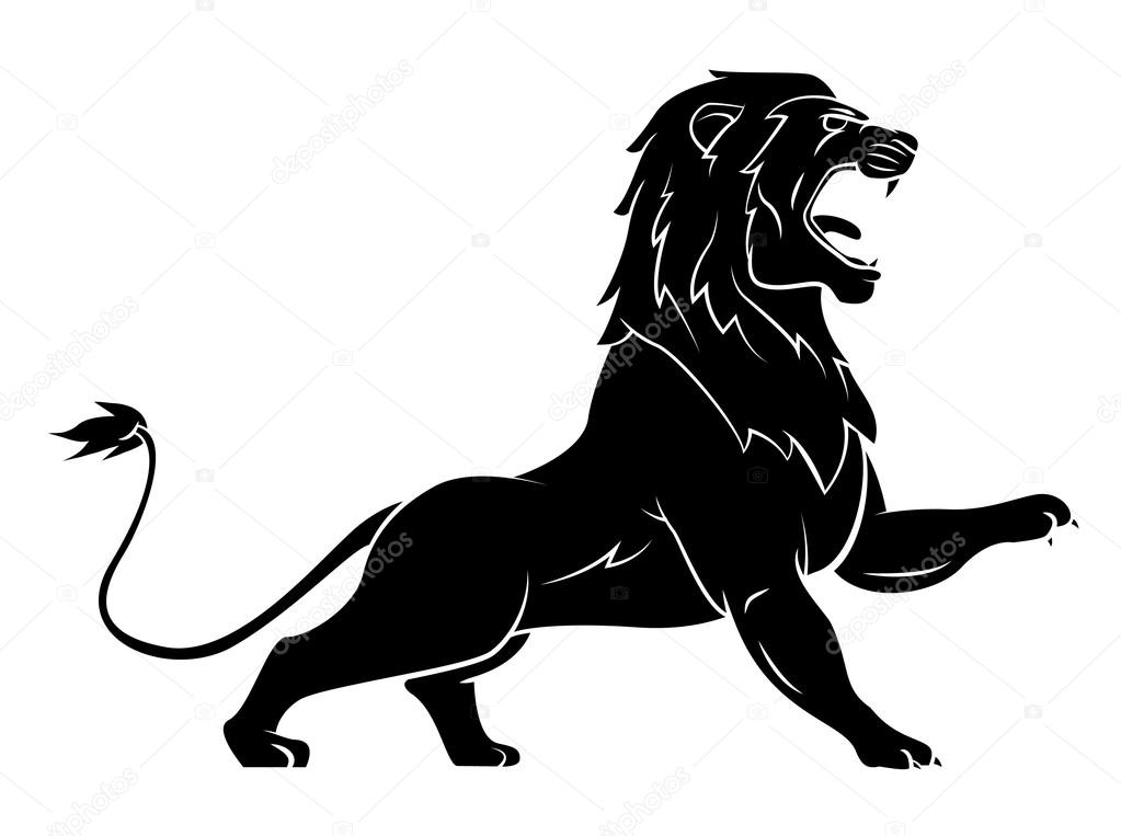 Black Silhouette Of Lion