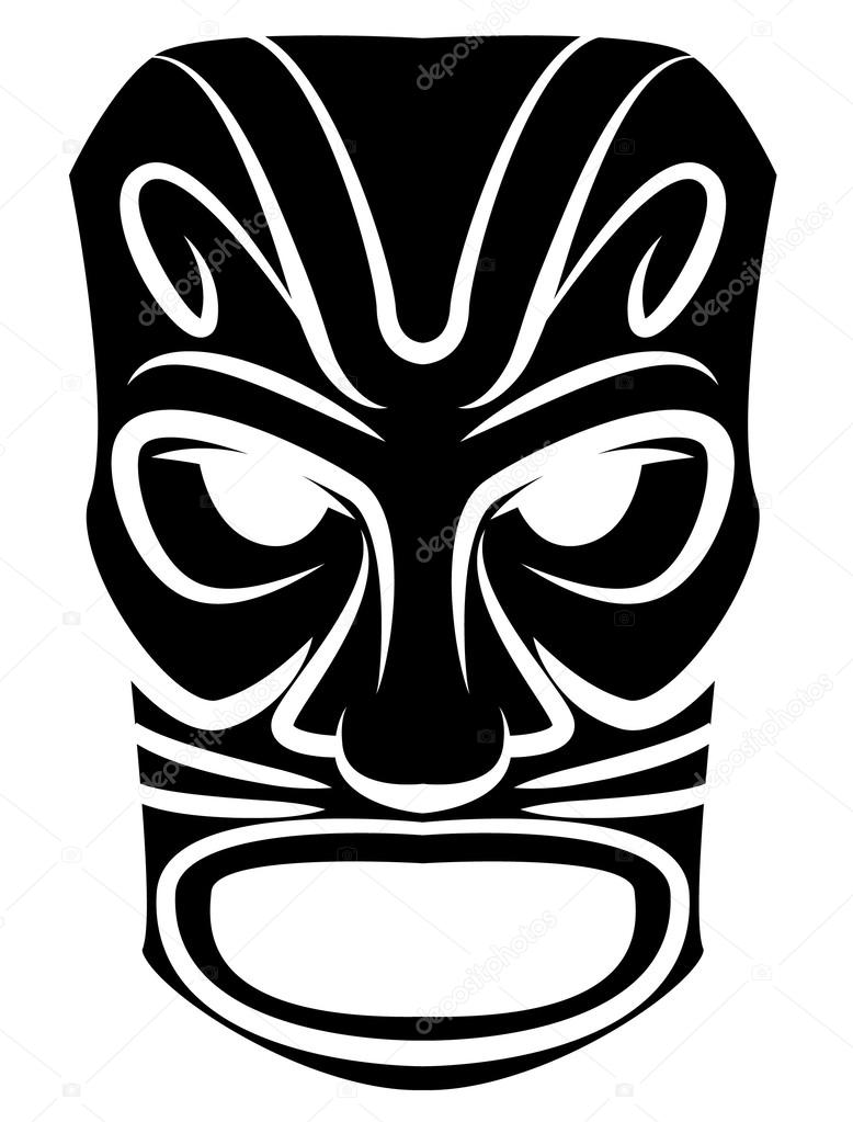 Totem Mask Black Silhoutte Of Stock Vector by ©funwayillustration 61099105