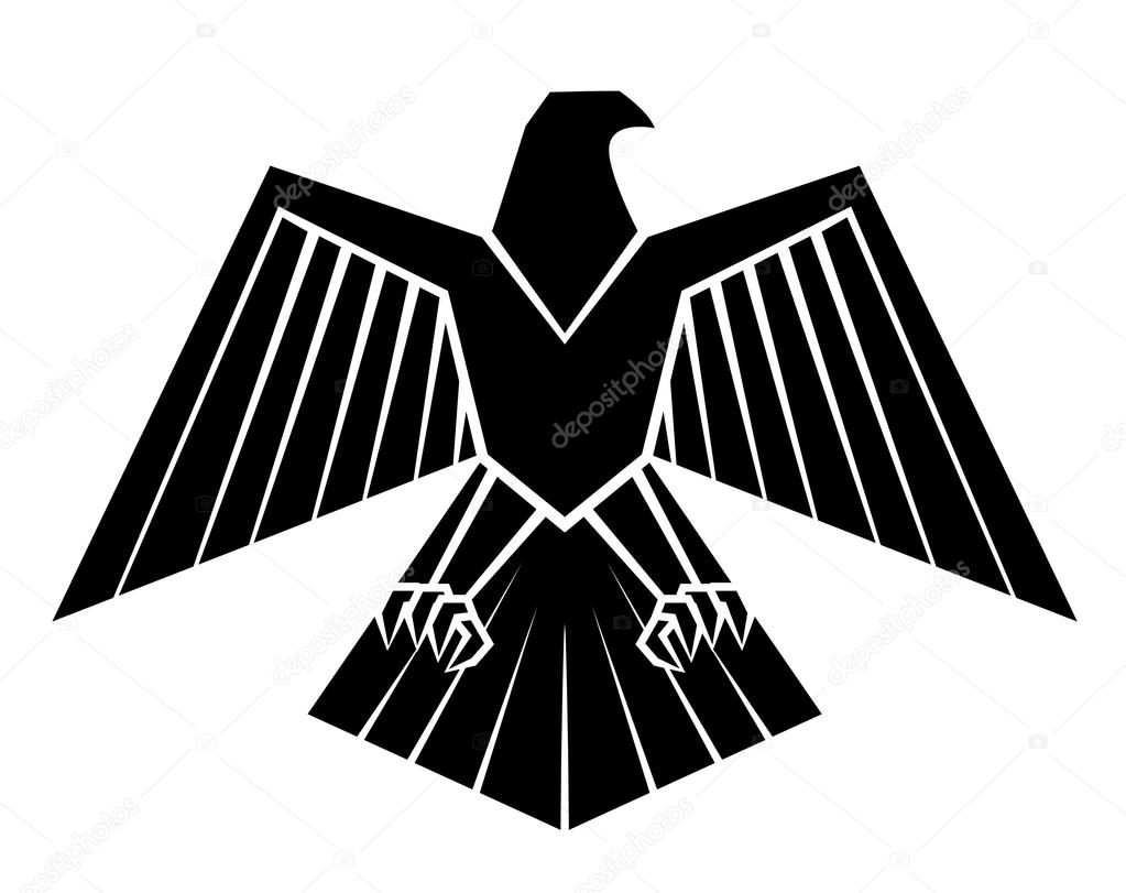 Black Silhoutte Of Eagle Symbol