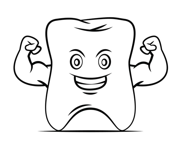Güçlü diş maskot — Stok Vektör