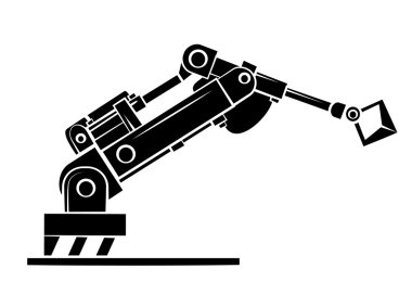 Siyah siluet: robot el teknoloji