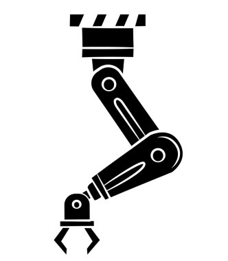 Siyah siluet: robot el teknoloji