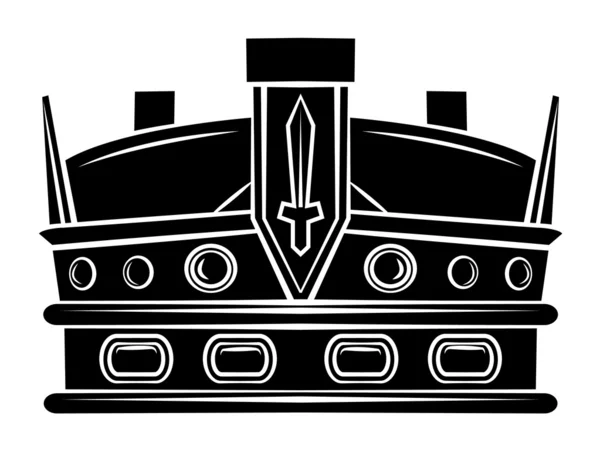 黒シルエット: 王冠のシンボル — ストックベクタ