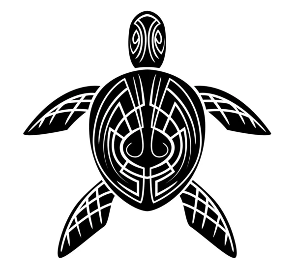 Siyah siluet: Kaplumbağa sembolü — Stok Vektör