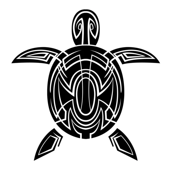 Schwarze Silhouette: Schildkrötensymbol — Stockvektor