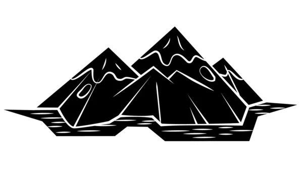 Svart siluett: Mountain Symbol — Stock vektor