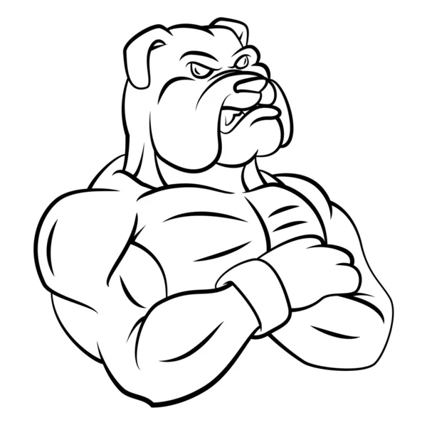 Bulldog mascota fuerte — Vector de stock