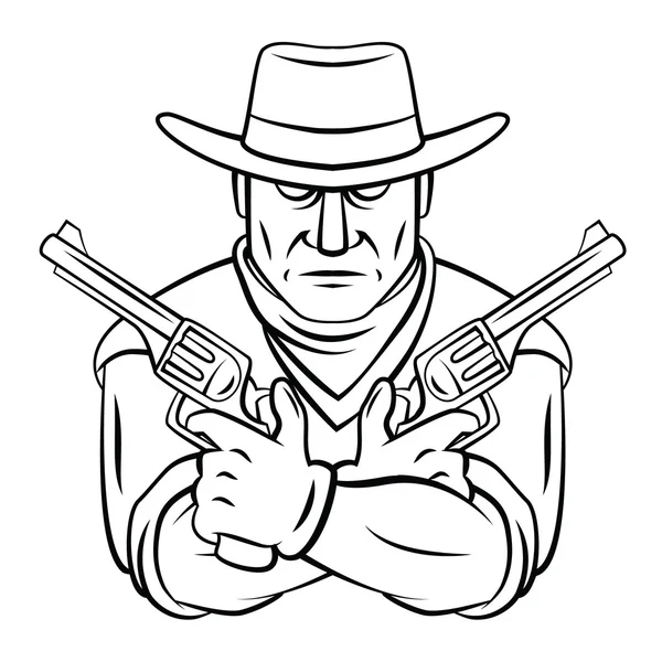 Cowboy Mascota — Vector de stock