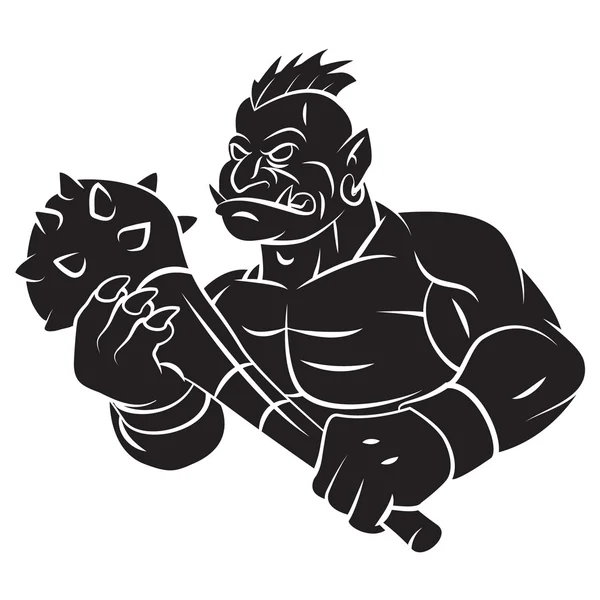 Tatuaggio della mascotte del troll — Vettoriale Stock