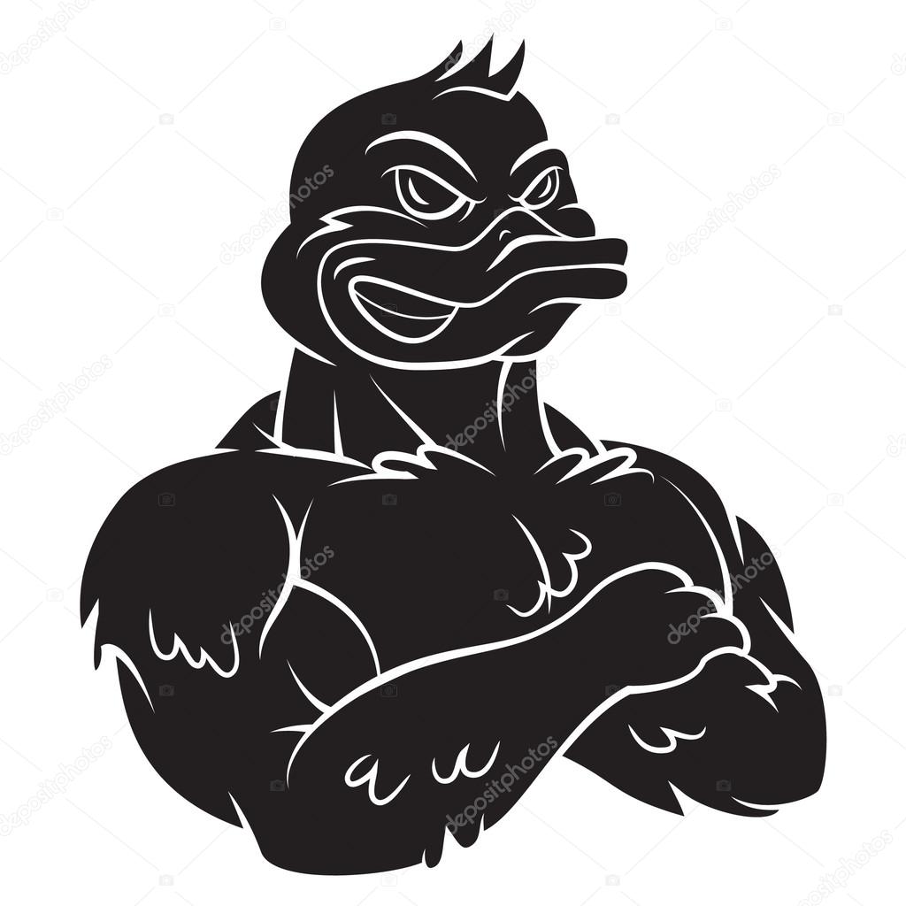 Duck Strong Mascot Tattoo