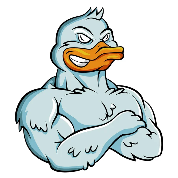 Pato fuerte mascota — Vector de stock