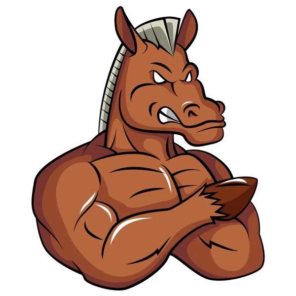 Cavalo forte mascote — Vetor de Stock