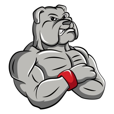 Bulldog strong mascot clipart