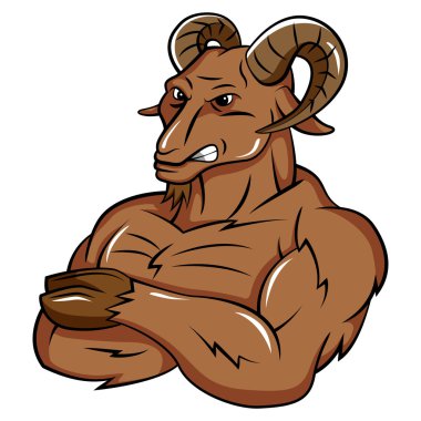 Ram Sheep Strong Mascot clipart