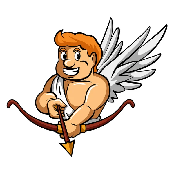 Cupid pijl mascotte — Stockvector