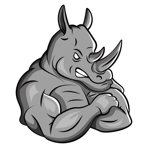 Rhino Strong Mascot — Stock Vector