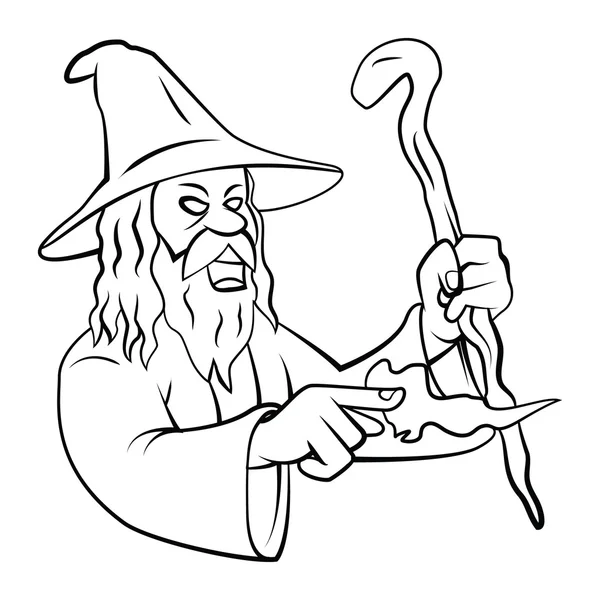 Wizard on white background — Stock Vector