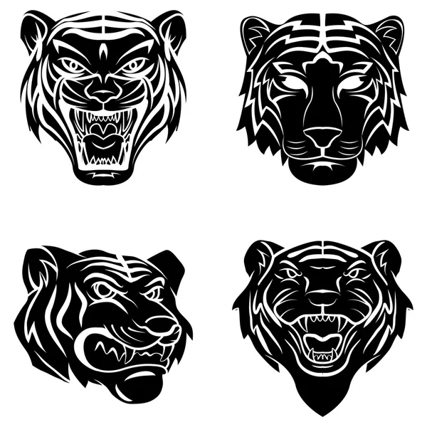 Tigres colección conjunto — Vector de stock