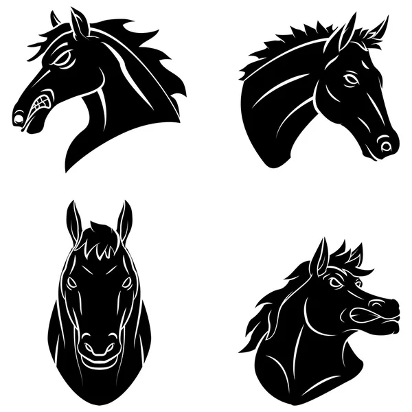 Horses set collection — Stock Vector