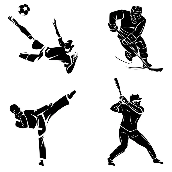 Footballer,athlete, hockey and soccer players — Stock Vector