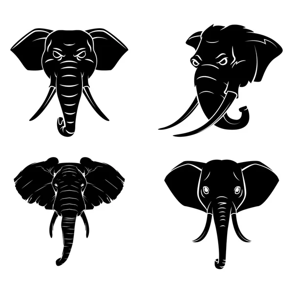 Elefant huvud tatuering — Stock vektor