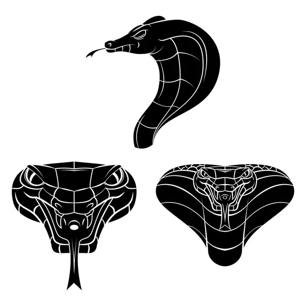 Cobra cabeza tatuaje — Vector de stock