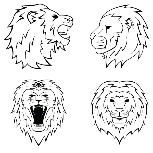 Símbolo de tatuagem de leões — Vetor de Stock